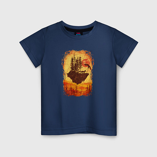 Детская футболка Лисий Остров в Небесах / Тёмно-синий – фото 1