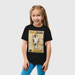 Футболка хлопковая детская Король футбола Пеле, цвет: черный — фото 2