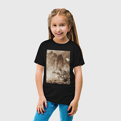 Футболка хлопковая детская Китайские пейзажи мастера Лонг Чинсан, цвет: черный — фото 2