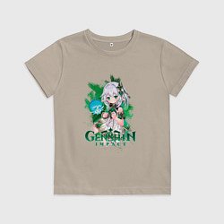 Футболка хлопковая детская Нахида Малая властительница Кусанали, цвет: миндальный