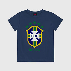 Футболка хлопковая детская Brasil CBF, цвет: тёмно-синий