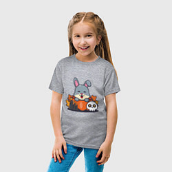 Футболка хлопковая детская Rabbit halloween, цвет: меланж — фото 2