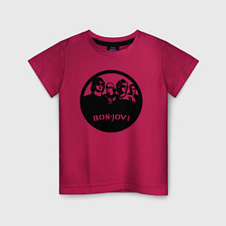Футболка хлопковая детская Bon Jovi rock, цвет: маджента