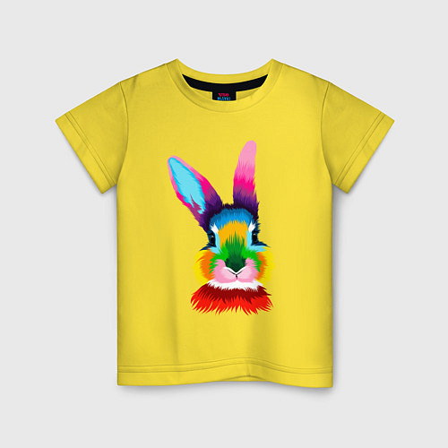 Детская футболка Радужный кролик / Желтый – фото 1
