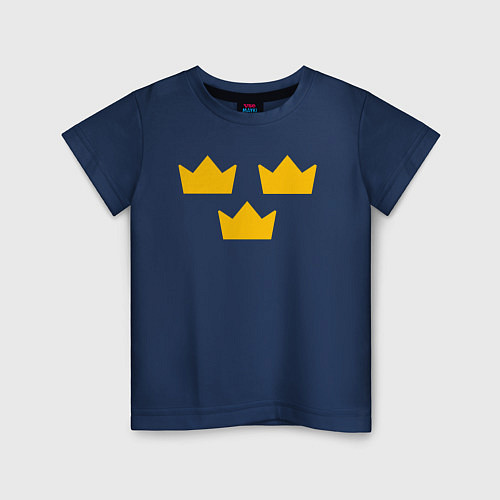 Детская футболка Шведский хоккей / Тёмно-синий – фото 1
