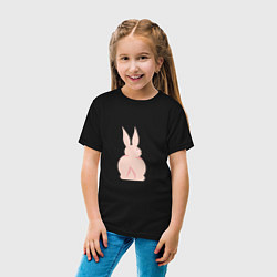 Футболка хлопковая детская Розовый кролик, цвет: черный — фото 2