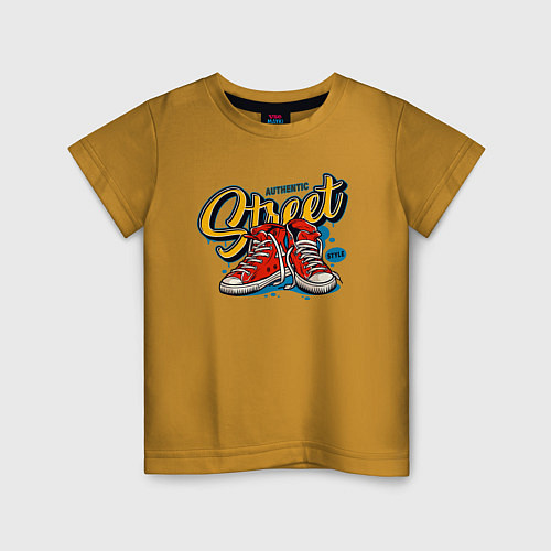 Детская футболка Сникерсы street style / Горчичный – фото 1