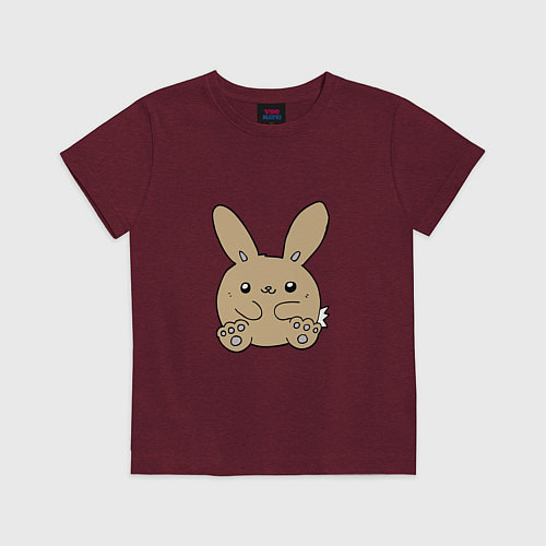 Детская футболка Little Bunny / Меланж-бордовый – фото 1