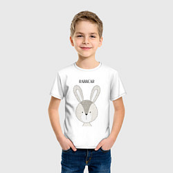 Футболка хлопковая детская Rabbit-bear, цвет: белый — фото 2