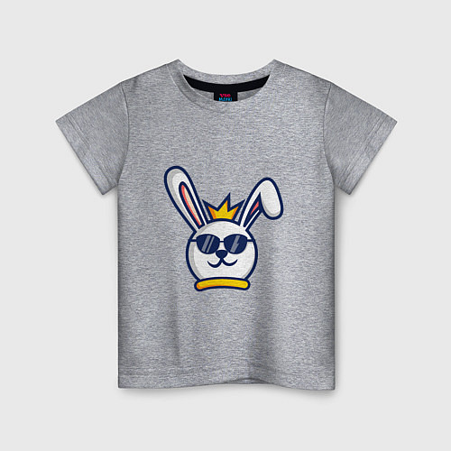 Детская футболка Кролик король / Меланж – фото 1
