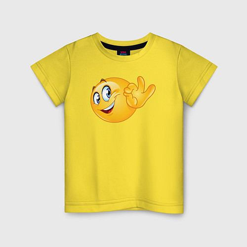 Детская футболка Эмодзи - ОК / Желтый – фото 1