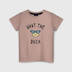 Футболка хлопковая детская What The Duck?, цвет: пыльно-розовый