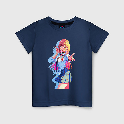 Детская футболка Марин Китагава - Фарфоровая кукла / Тёмно-синий – фото 1