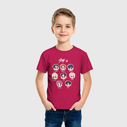Футболка хлопковая детская Stray Kids Chibi, цвет: маджента — фото 2