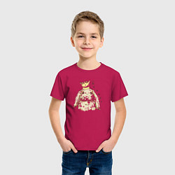 Футболка хлопковая детская Корона не жмёт, цвет: маджента — фото 2