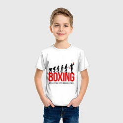 Футболка хлопковая детская Boxing evolution, цвет: белый — фото 2