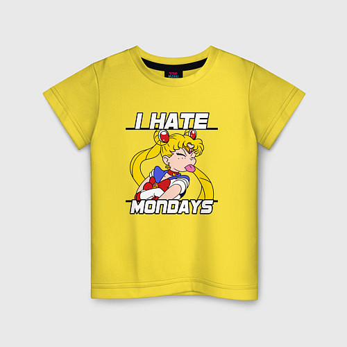 Детская футболка Ненавижу понедельник Бани Цукино / Желтый – фото 1