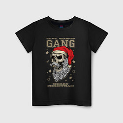 Футболка хлопковая детская We are bearded gang - Merry Christmas!, цвет: черный