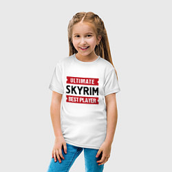 Футболка хлопковая детская Skyrim: Ultimate Best Player, цвет: белый — фото 2