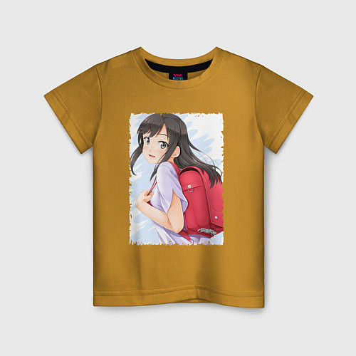 Детская футболка Хотару Ичиджо - Деревенская глубинка / Горчичный – фото 1