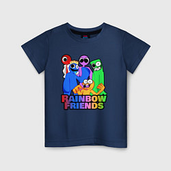 Футболка хлопковая детская Радужные друзья персонажи игры, цвет: тёмно-синий