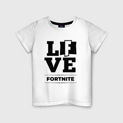 Футболка хлопковая детская Fortnite love classic, цвет: белый