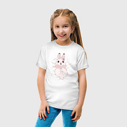 Футболка хлопковая детская Cute white rabbit, цвет: белый — фото 2