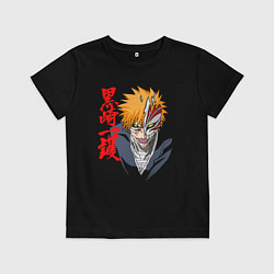 Футболка хлопковая детская Облик пустого - Ичиго куросаки, цвет: черный