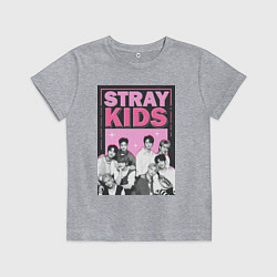 Футболка хлопковая детская Stray Kids boy band, цвет: меланж