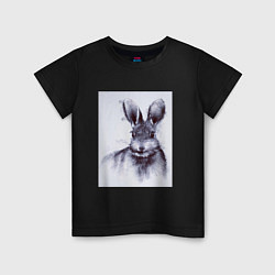 Футболка хлопковая детская Rabbit symbol 2023, цвет: черный