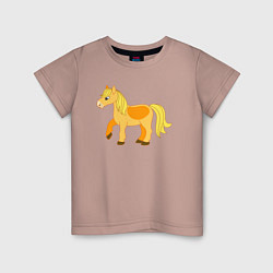 Футболка хлопковая детская Золотая лошадка, цвет: пыльно-розовый