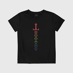 Футболка хлопковая детская Rainbow Dice Sword, цвет: черный