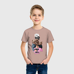 Футболка хлопковая детская Super Mama!, цвет: пыльно-розовый — фото 2
