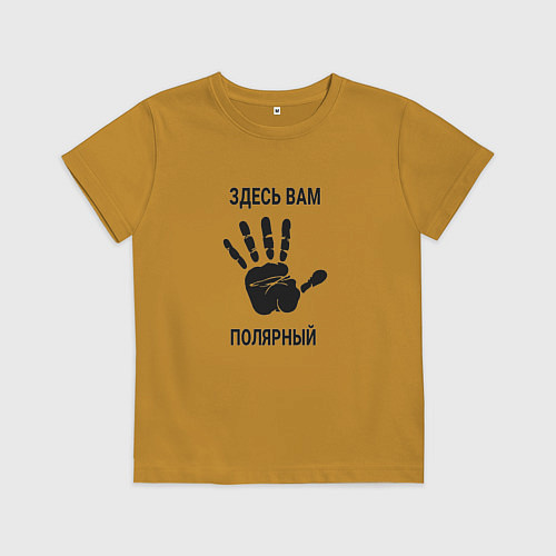 Детская футболка Здесь вам Полярный / Горчичный – фото 1