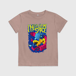 Футболка хлопковая детская Мне нужно пространство, цвет: пыльно-розовый