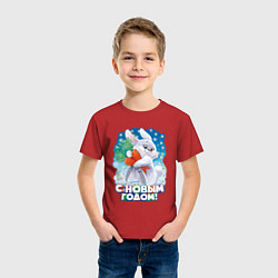 Футболка хлопковая детская С Новым Годом 2023!, цвет: красный — фото 2