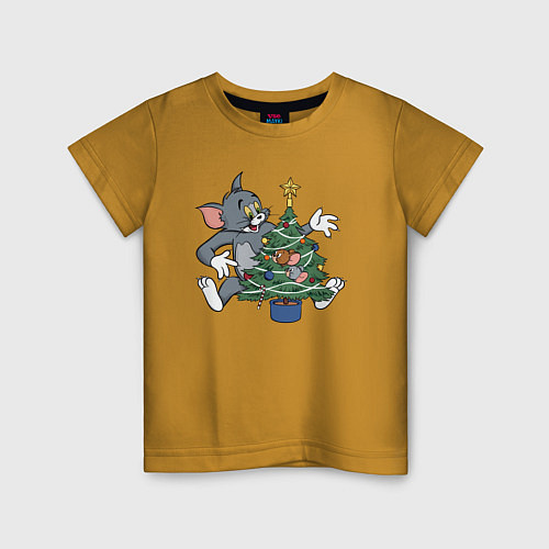 Детская футболка Том с мышами / Горчичный – фото 1