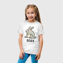 Футболка хлопковая детская Большой кролик 2023, цвет: белый — фото 2