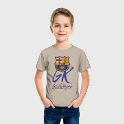 Футболка хлопковая детская Barcelona - Spain - goalkeeper, цвет: миндальный — фото 2