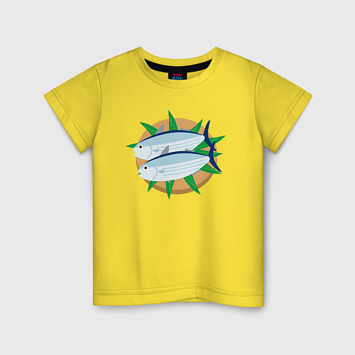 Детская футболка Полосатый тунец / Желтый – фото 1
