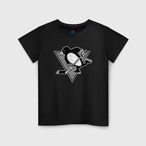Детская футболка Питтсбург Пингвинз серый / Черный – фото 1