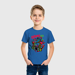 Футболка хлопковая детская Граффити баллончик скейтерист, цвет: синий — фото 2