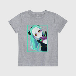 Футболка хлопковая детская Ребекка из киберпанка - нетраннер, цвет: меланж
