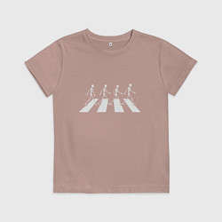 Футболка хлопковая детская Beatles dead, цвет: пыльно-розовый