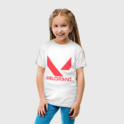 Футболка хлопковая детская Valorant - logo, цвет: белый — фото 2