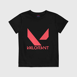 Футболка хлопковая детская Valorant - logo, цвет: черный