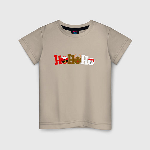 Детская футболка Ho ho ho / Миндальный – фото 1