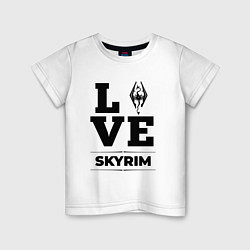 Футболка хлопковая детская Skyrim love classic, цвет: белый