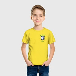 Футболка хлопковая детская Сборная Бразилии, цвет: желтый — фото 2
