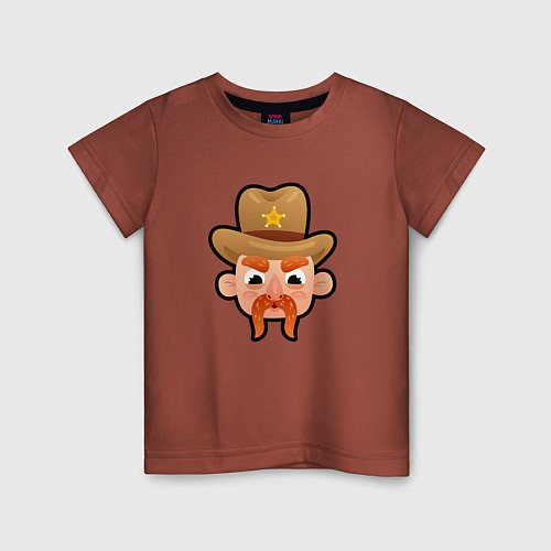 Детская футболка Мультяшный шериф / Кирпичный – фото 1